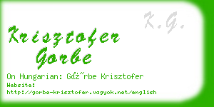 krisztofer gorbe business card